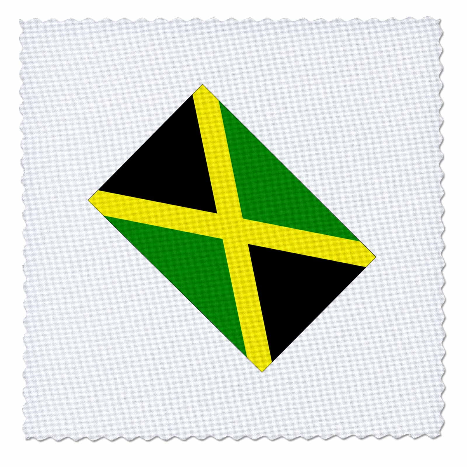 3dRose Jamaican Flag Quilt Square, 10 by 10inch