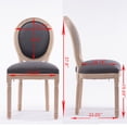 thumbnail image 4 of French Country Dining Chairs Set of 2, Farmhouse Fabric Chairs with Round Back, Beautifully Carved Solid Wood Frame Upholstered Side Chairs for Dining Room Kitchen Restaurant, Grey, 4 of 9