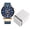 Blue Watch with Box, variant on Men's 3ATM Waterproof Chronograph Quartz Watch with Gift Box, Black Band and Silver Case