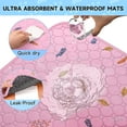 thumbnail image 3 of Washable Pee Pads for Dogs Extra Large 48" x 60" 2-Pack, Reusable Puppy Pads Pet Training Pads for Dog Playpen Indoor, Waterproof Dog Pee Pads for Puppy Playpen, Whelping Pad -Pink, 3 of 11