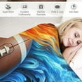 thumbnail image 3 of COMIO Fire &amp; Ice Football Throw Blanket for Football Lovers, Super Soft Cozy Blanket for Couch, Lightweight Warm Plush Blanket Decorative Fuzzy Throws (Fire &amp; Ice Football), 3 of 6