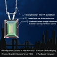 thumbnail image 2 of Gem Stone King 14K White Gold Green Mystic Topaz Pendant Necklace for Women | 5.62 Cttw | Gemstone November Birthstone | Octagon 11X9MM | With 18 inch Chain, 2 of 6