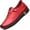 Red, variant on Womens Handmade Leather Slip-On Loafers with Elastic Band Casual Soft Beef Tendon Flat Wide Toe Non-Slip Nurse Walking Shoes