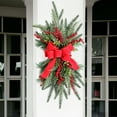 thumbnail image 4 of ABPWLY Home Christmas Bow Door Hanging Decoration Staircase Home Scene Layout Red Silver Bedroom Decor, 4 of 7