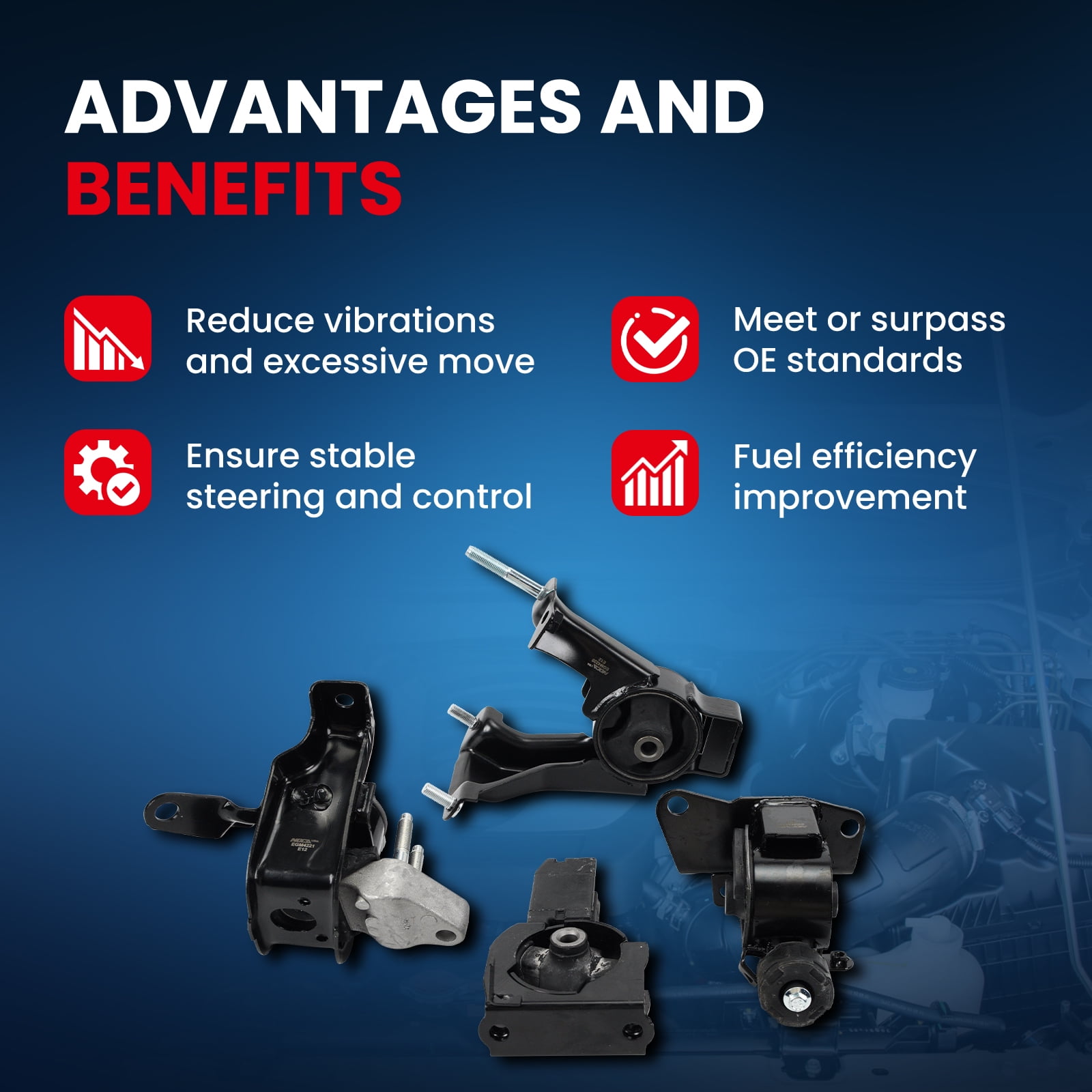 MOCA AUTOPARTS Engine Motor and Transmission Mount Kit Fit for 2003-2008 Toyota Corolla 1.8L & 2003-2006 Toyota Matrix 1.8L & 2003-2008 Pontiac Vibe 1.8L