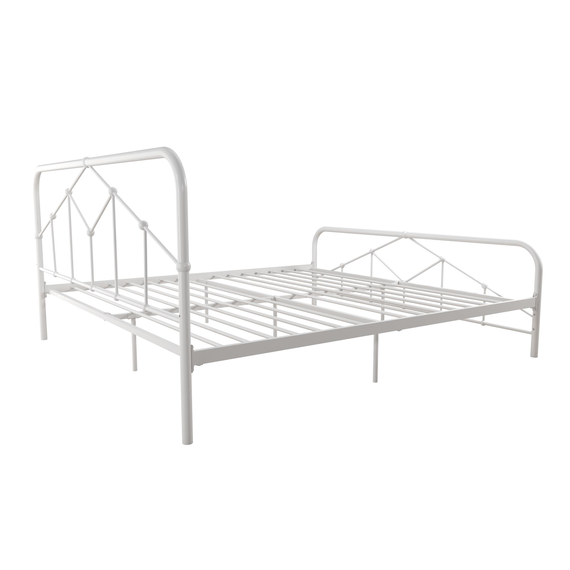 Novogratz Francis Farmhouse Metal Bed, King Bed Frame, White - Walmart.com