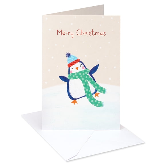 American Greetings Penguin Christmas Card for Everyone (Catch the holiday spirit)