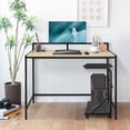 thumbnail image 2 of Computer Tower Stand, 2-Tier CPU Stand with Lockable Wheels, Adjustable Height PC Stand for Floor, Mobile PC Laptop Standing Table for Home Office (Black), 2 of 7