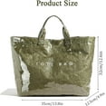 thumbnail image 2 of Tote Bag for Women Large PVC Tote Bag Plastic Handbag Letters Print Handbag Clear Hobo Bag, 2 of 12