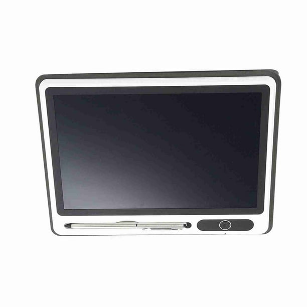 Bloc de notas electrónico LCD, tableta de dibujo, suministros comerciales, herramienta de pintura a mano, 9 pulgadas (negro (con estuche de cuero sintético))