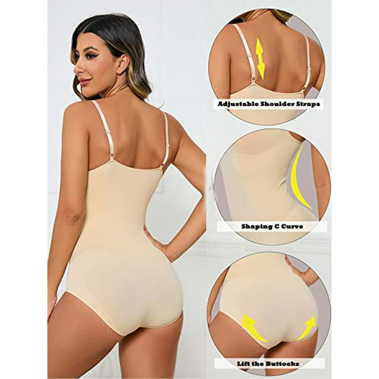 SAYFUT Bodysuit for Women Tummy Control Shapewear Seamless Sculpting Thong  Body Shaper 