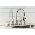 thumbnail image 4 of Kingston Brass KS2798BPLBS Bel-Air Double-Handle 4-Hole Widespread Kitchen Faucet with Brass Sprayer in Brushed Nickel, 4 of 8