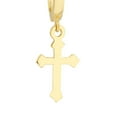 thumbnail image 2 of 14k Yellow Gold 10m Small Hoop Earrings With Dangle Religious Faith Cross Hoop Earring for Women, 2 of 2