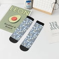 thumbnail image 7 of Fuzoiu Blue Bathroom Print Adult Socks, Crew Moisture-wicking Socks, Unisex Cushion Crew Socks,Casual Sports Ankle Socks, 7 of 7