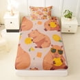thumbnail image 3 of Erosebridal Brown Capybara Twin Sheet Sets For Kids,Cute Animals Bedding For Capybara Lovers 3 Pieces, 3 of 6