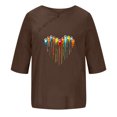 thumbnail image 4 of Fiudx Ofertas Relámpago Camiseta Estampada para Mujer Blusa de Manga Corta Tops Casuales con Cuello Redondo, 4 of 4