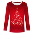 thumbnail image 5 of Sevevn Women's Christmas Printed Round Neck Long Sleeve Loose Top Christmas Gift, 5 of 5