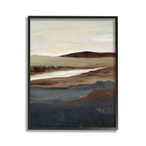 Stupell Industries Rustic Hills Abstraction Landscape Painting Black Framed Art Print Wall Art, 11 x 14