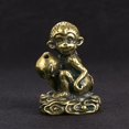 thumbnail image 2 of Monkey Figurine Brass Statue Animal Figurines Toys Home Desktop Decoration, 2 of 5