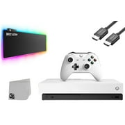 Pre-Owned Microsoft Xbox One X 1TB Gaming Console White with Gaming Mat BOLT AXTION (Refurbished: Like New)