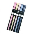 thumbnail image 1 of Juego de 5 pares de palillos de sushi octogonales de estilo japonés, palillos puntiagudos de plástico PET de colores modernos., 1 of 5