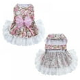 thumbnail image 2 of Flower Dog Dress for Pet Clothes Birthday Party Doggie Sundress Puppy Lace Clothes Pink, 2 of 8