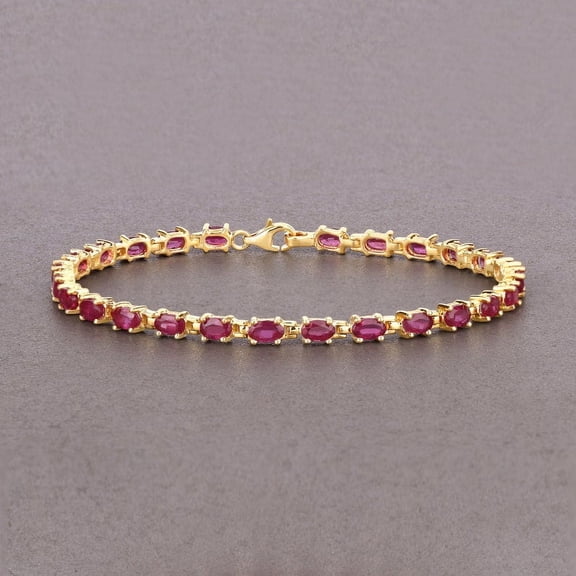 Ruby tennis Bracelet,Silver Gold Plated, gift for Her,valentine women men
