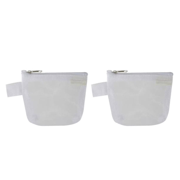 Toystoory Bolsa de almacenamiento de malla de nailon transpirable, Clips de papel, organizador de pegatinas de notas, bolsa organizadora Blanco 2Conjunto