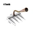 thumbnail image 1 of 4/5/6/7 Teeth Iron Gardening Hoe Weeding Rake Farm Tool Grasping Raking Loosening Soil Nail Rake Tool Artifact Harrow Farm Tools 4 Teeth 1 Piece, 1 of 1