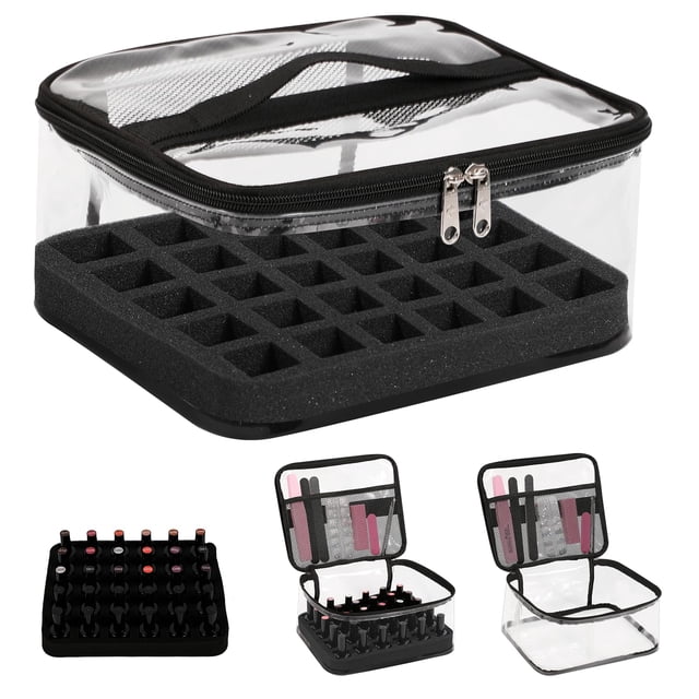 Bolsa organizadora de esmaltes de uñas Beloving con capacidad para 30 botellas, color negro