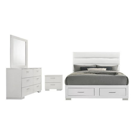 Felicity 4-piece Queen Platform Bedroom Set White