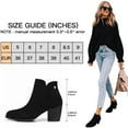 thumbnail image 3 of FAMITION Womens Chunky Heel Ankle Boots Faux Suede Booties Dressy Shoes Slip on Side Zippers Pointed Toe Black 7, 3 of 9