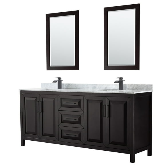 Wyndham Collection Wcv252580dunsm24 Daria 80" Free Standing Double Vanity Set - Dark