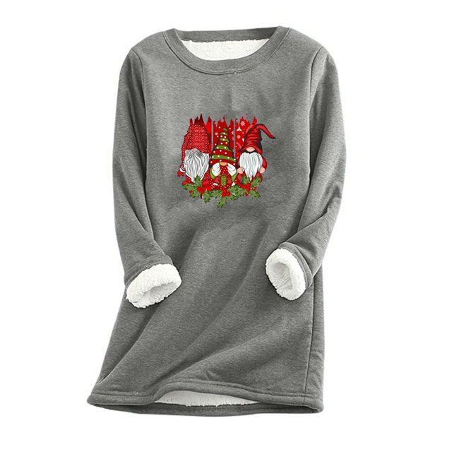 Jienlioq T-Shirt à Col Rond pour Femmes, Mode, Imprimé de Noël, Manches Régulières, Hiver, Ample, Vacances, Décontracté, Manches