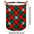 thumbnail image 6 of Qzaxky Christmas Lattice Laundry Basket Laundry Hamper Organizer Foldable Tall Large Laundry Basket Collapsible Folding Laundry Basket Dirty Clothes Fabric, 6 of 7