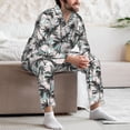 thumbnail image 6 of Bingfone Men's Pajama Set 2 Piece Loungewear PJs, Long Sleeve with Pajama Pants-Hawaii Palms, 6 of 7