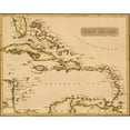 thumbnail image 2 of Vintage Maps 14x12 Black Modern Framed Museum Art Print Titled - West Indies 1817, 2 of 4