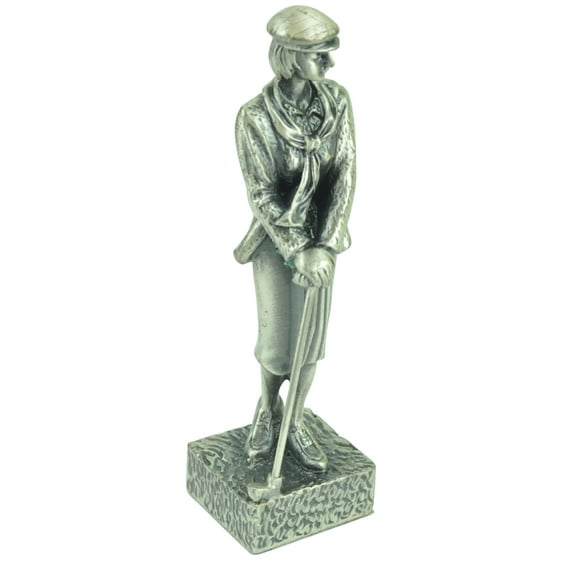 Female Golfer Statue Mini Statue Cast Metal Pewter Paperweight Décor Glory Land