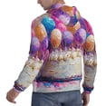 thumbnail image 6 of Kdxio Colorful Balloon Cake Celebration Print Mens Casual Hooded Collar Drawstring Hoodies Pullover Sweatshirts Casual Long Sleeve Shirts-X-Large, 6 of 7