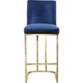 thumbnail image 4 of Lakefront Luxury Contemporary Velvet Upholstered Counter Stool with Polished Metal Legs, 16" W x 19.5" D x 36.5" H, Ideal for Bar or Pub Tables, 4 of 6