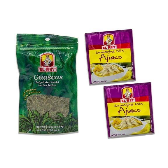 Ajiaco Soup Seasoning Bundle El Rey Guascas & Ajiaco Base (1 Guascas 0.3oz, 2 Ajiaco 0.7oz) - Imported from Colombia
