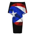 thumbnail image 4 of PUERTO RICAN FLAG by Solomaskx Women's Off The Shoulder Ruffles Summer Wedding Guest Loose Casual Party Beach Dress, 4 of 9