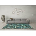 thumbnail image 3 of Ahgly Company Indoor Square Southwestern Light Blue Country Area Rugs, 8' Square, 3 of 4