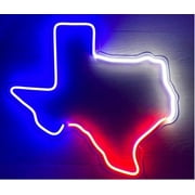 Queen Sense 14"x13.4" Texas Map LED Sign Light Wall Decor Party Night Lights Flex Neon Signs WFL172