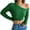 Green, variant on Herrnalise Women's Knitted Crop Tops Fashion Casual Colorful Long Sleeve Off Shoulder Knit Sweater Crew Neck Sweater Pullover Jumper Sweaters