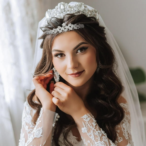 Soimiss Bridal Hair Bands Crown Tiara Headband Alloy Multi 1Pack