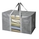 thumbnail image 2 of Bolsas de mudanza extragrandes con asas reforzadas | Bolsa de almacenamiento gris resistente de 68 x 35 x 35 cm | Organizador de ropa plegable impermeable con ventana transparente y bolsillo para, 2 of 9