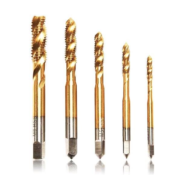 shiyou-Titanium Coat Spiral Flute Drill Tap Set M3/4/5/6/8 - 1 Count