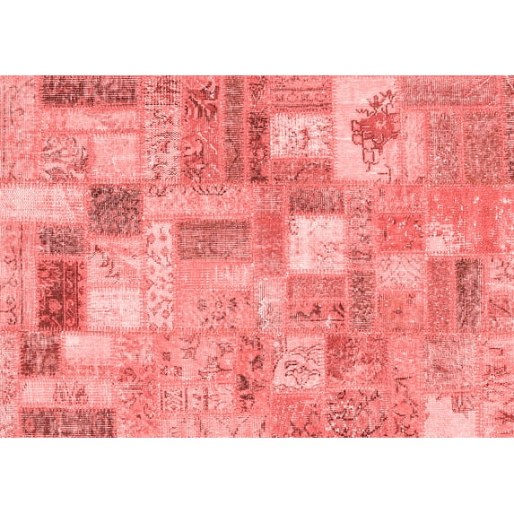 Ahgly Company Indoor Rectangle Patchwork Red Transitional Area Rugs, 2' x 5'