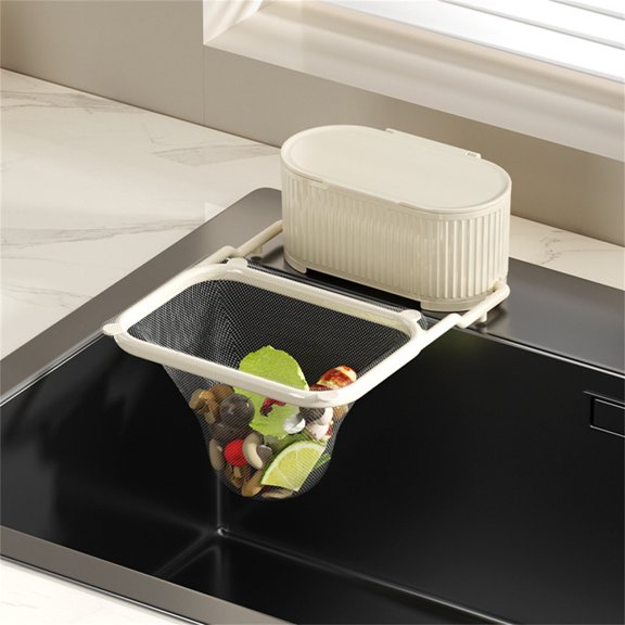 Giyblacko Sink Strainer Rack Waste Garbage Net Shelf Multipurpose Leftover Soup Drain Rack Sink Strainer Mesh Bag Stand For Fruit Waste